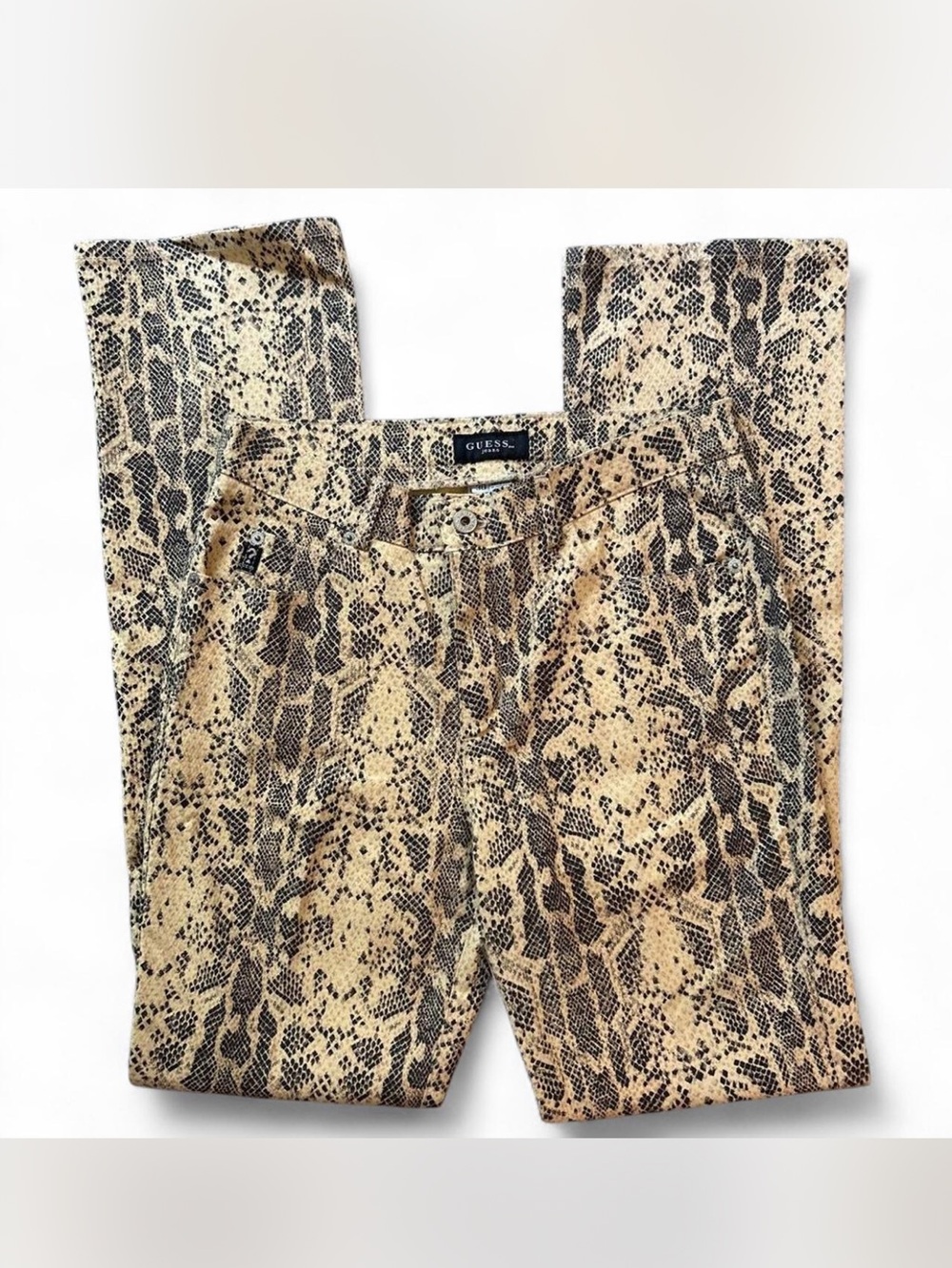 Vintage Guess Jeans Snakeskin Print Pants Size 30 Made in USA